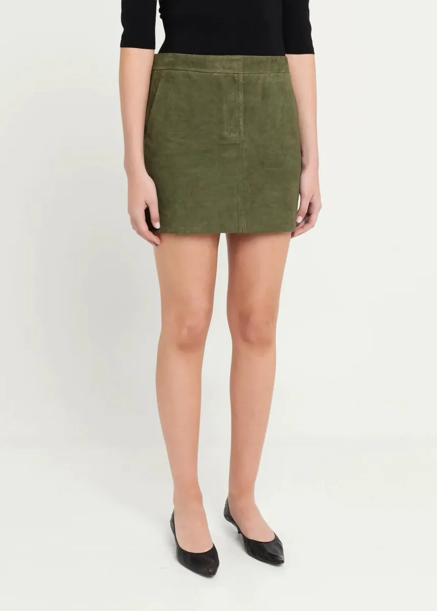 Theory Low-Rise Suede Mini Trouser Skirt | Thumbnail 8 Theory Low-Rise Suede Mini Trouser Skirt | Thumbnail 8