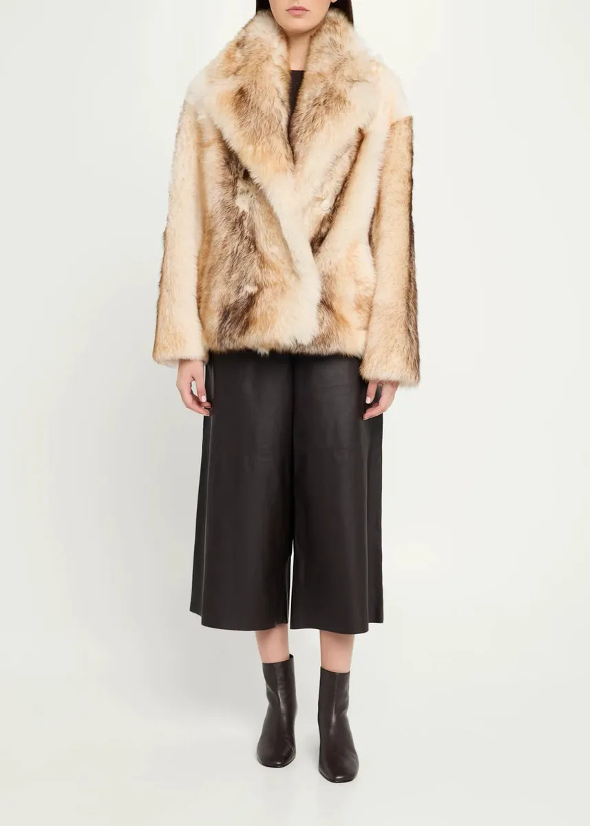 Yves Salomon Lamb Shearling Double-Breasted Short Coat | Thumbnail 2 Yves Salomon Lamb Shearling Double-Breasted Short Coat | Thumbnail 2