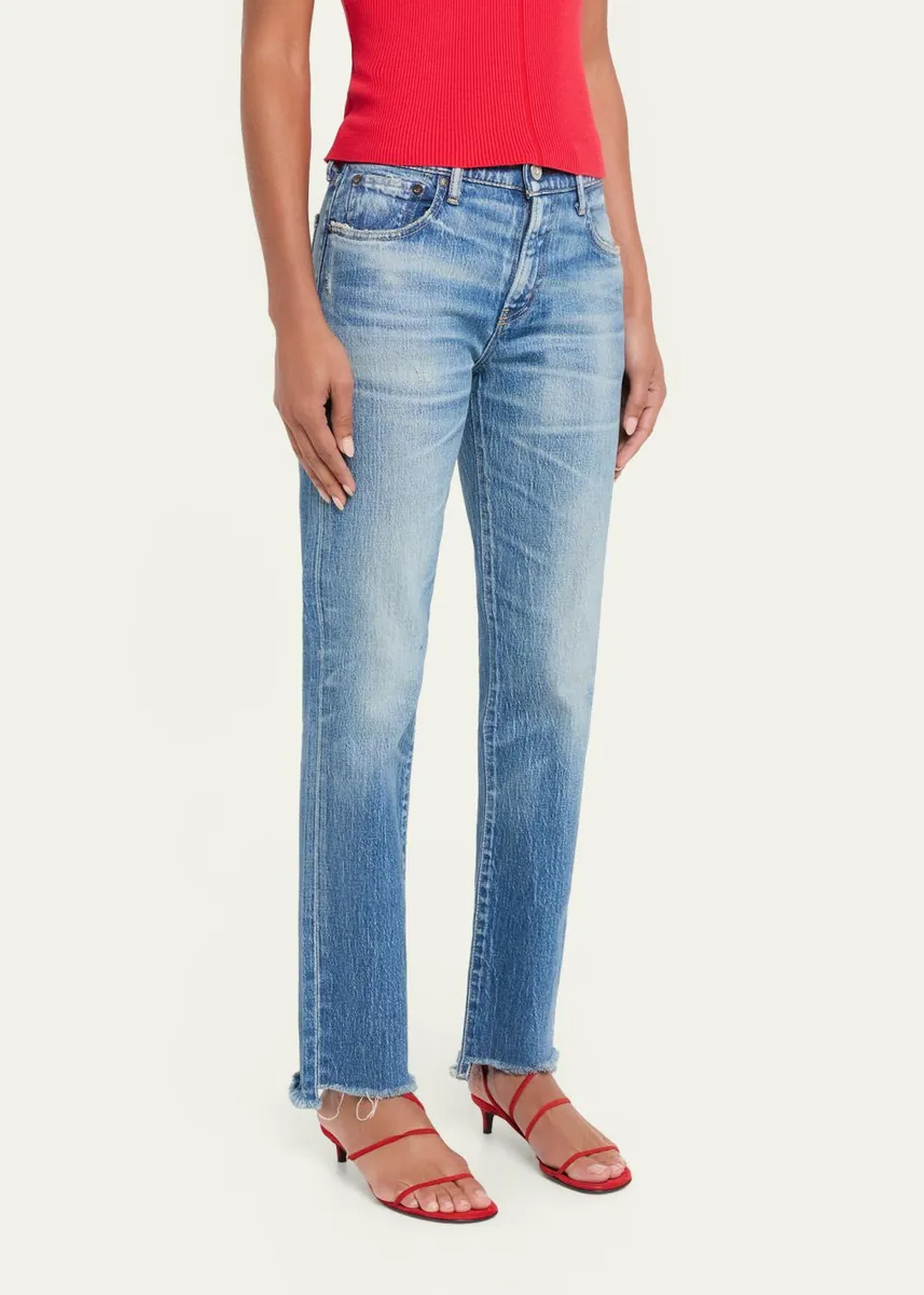 Moussy Vintage Frayed-Hem Slim Straight-Leg Jeans | Thumbnail 4 Moussy Vintage Frayed-Hem Slim Straight-Leg Jeans | Thumbnail 4