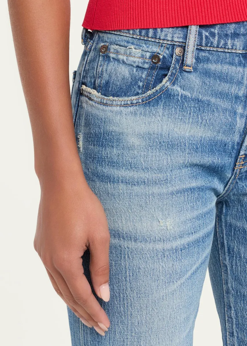Moussy Vintage Frayed-Hem Slim Straight-Leg Jeans | Thumbnail 5 Moussy Vintage Frayed-Hem Slim Straight-Leg Jeans | Thumbnail 5