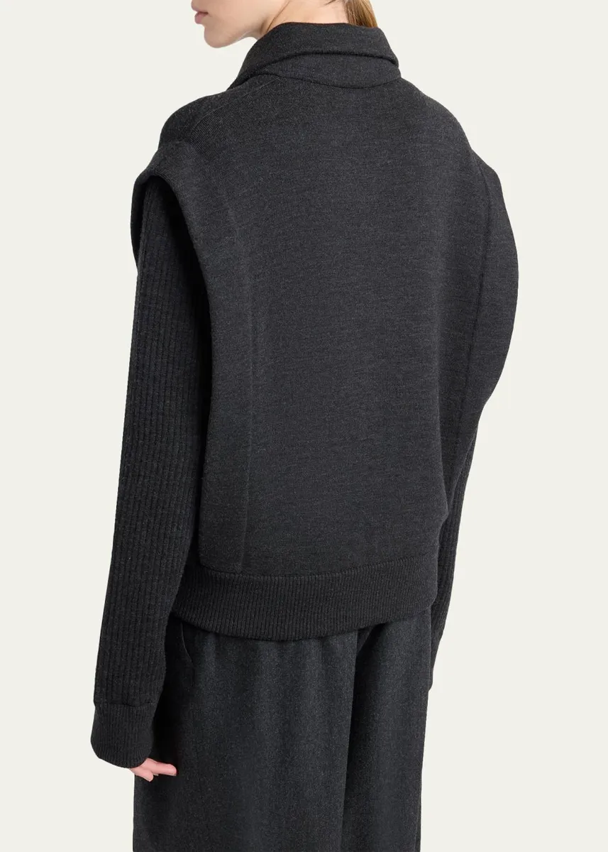 Giorgio Armani Zip-Front Knit Blouson Jacket | Thumbnail 3 Giorgio Armani Zip-Front Knit Blouson Jacket | Thumbnail 3