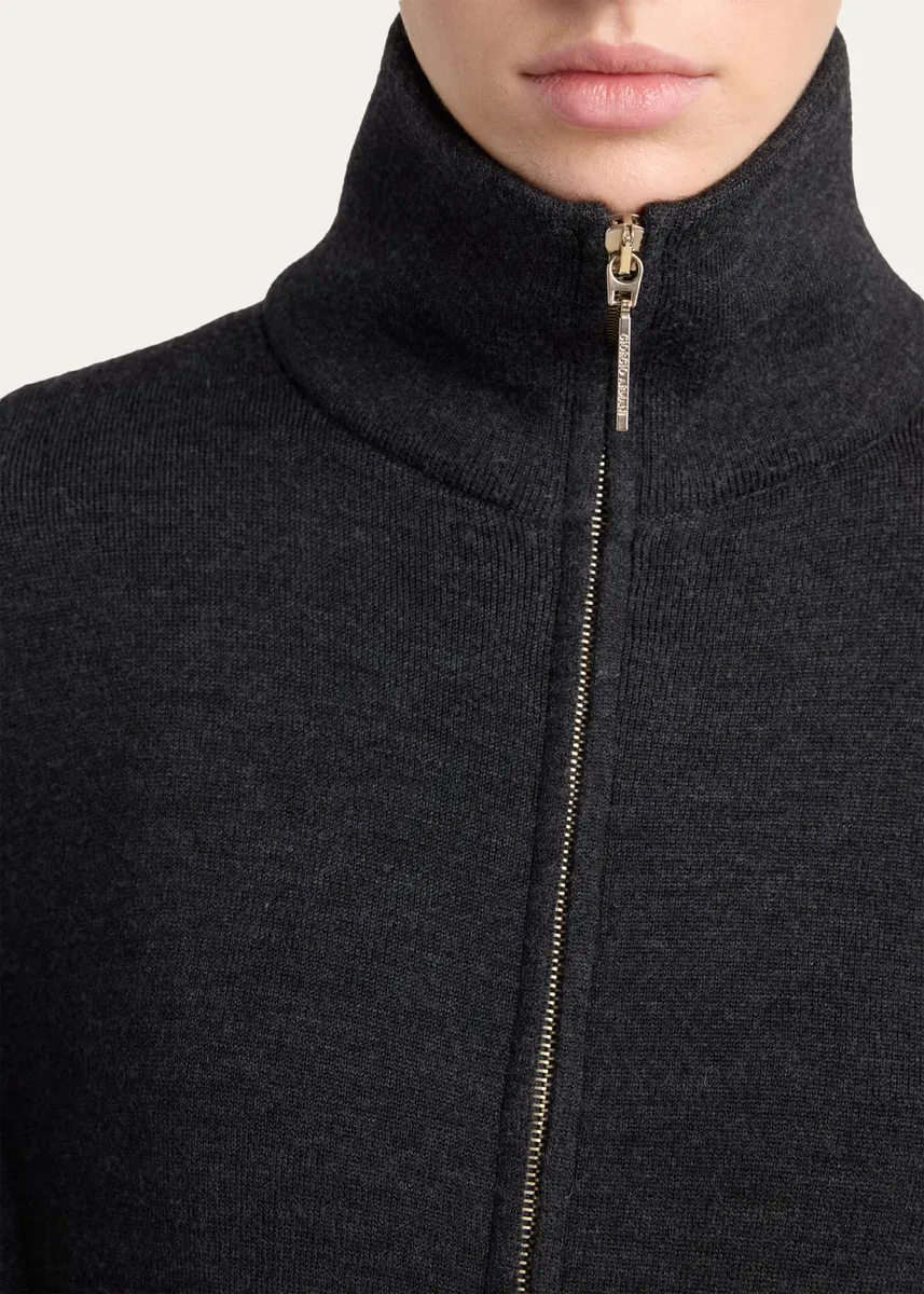 Giorgio Armani Zip-Front Knit Blouson Jacket | Thumbnail 5 Giorgio Armani Zip-Front Knit Blouson Jacket | Thumbnail 5