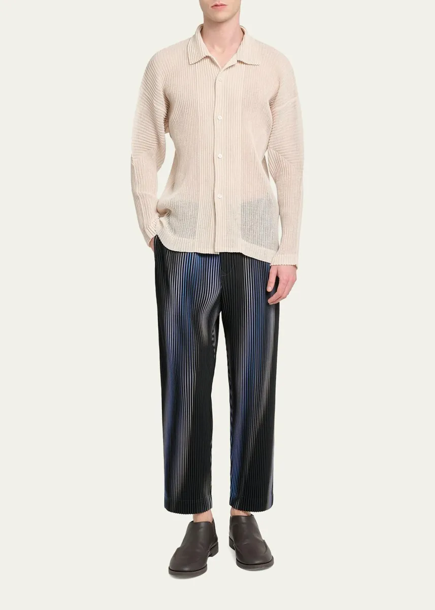 Homme Plissé Issey Miyake Men's Rustic Mesh Button-Down Shirt | Thumbnail 2 Homme Plissé Issey Miyake Men's Rustic Mesh Button-Down Shirt | Thumbnail 2