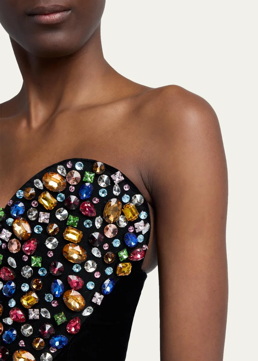 Stella McCartney Strapless Crystal Heart Embroidered Velvet Bustier Top | Thumbnail 5 Stella McCartney Strapless Crystal Heart Embroidered Velvet Bustier Top | Thumbnail 5