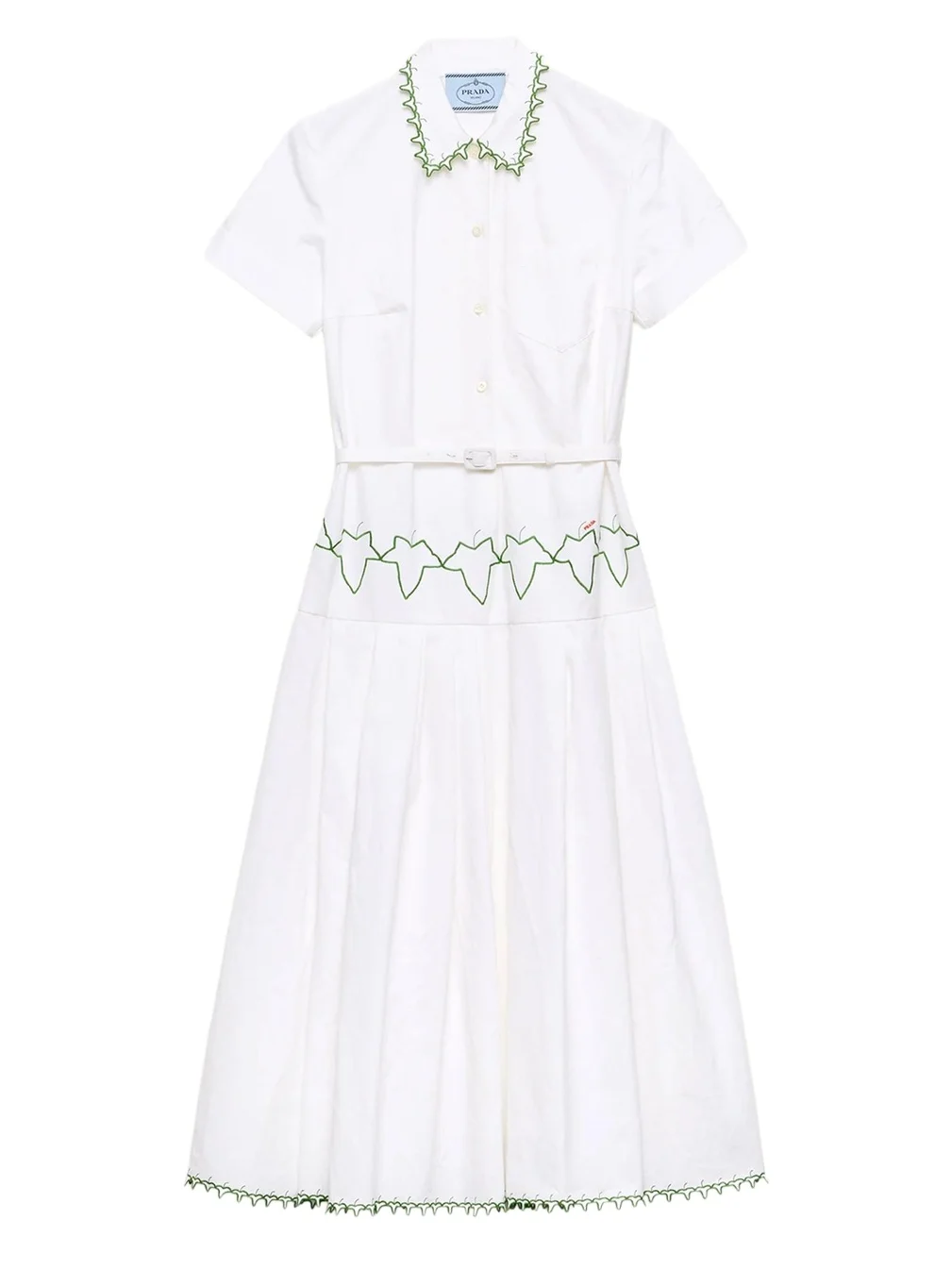 Prada Cotton Poplin A-Line Midi Dress