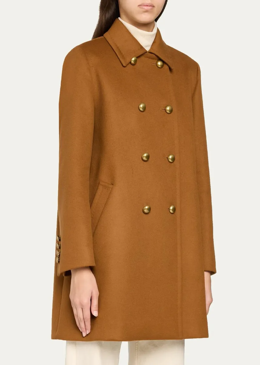 Max Mara High-Rise Brushed Wool Wide-Leg Trousers | Thumbnail 4