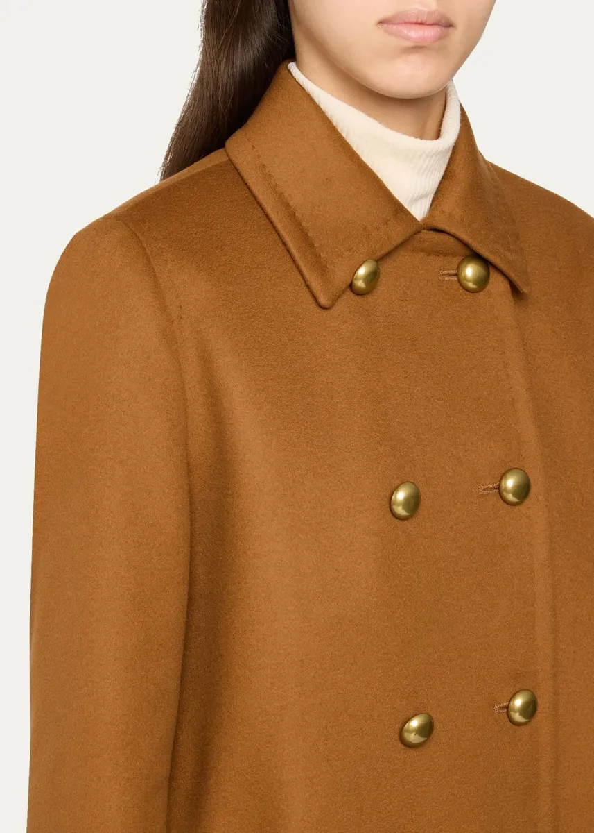 Max Mara High-Rise Brushed Wool Wide-Leg Trousers | Thumbnail 5