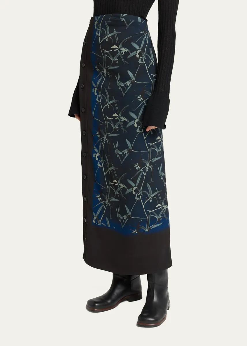 Proenza Schouler Anais Floral-Print Button-Side Midi Skirt | Thumbnail 4 Proenza Schouler Anais Floral-Print Button-Side Midi Skirt | Thumbnail 4