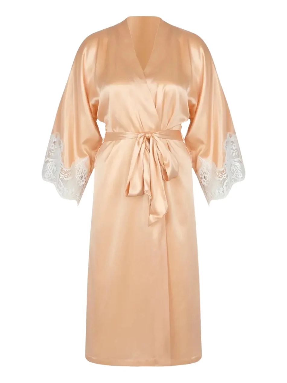 Lise Charmel Splendeur Lace-Trim Silk-Blend Robe