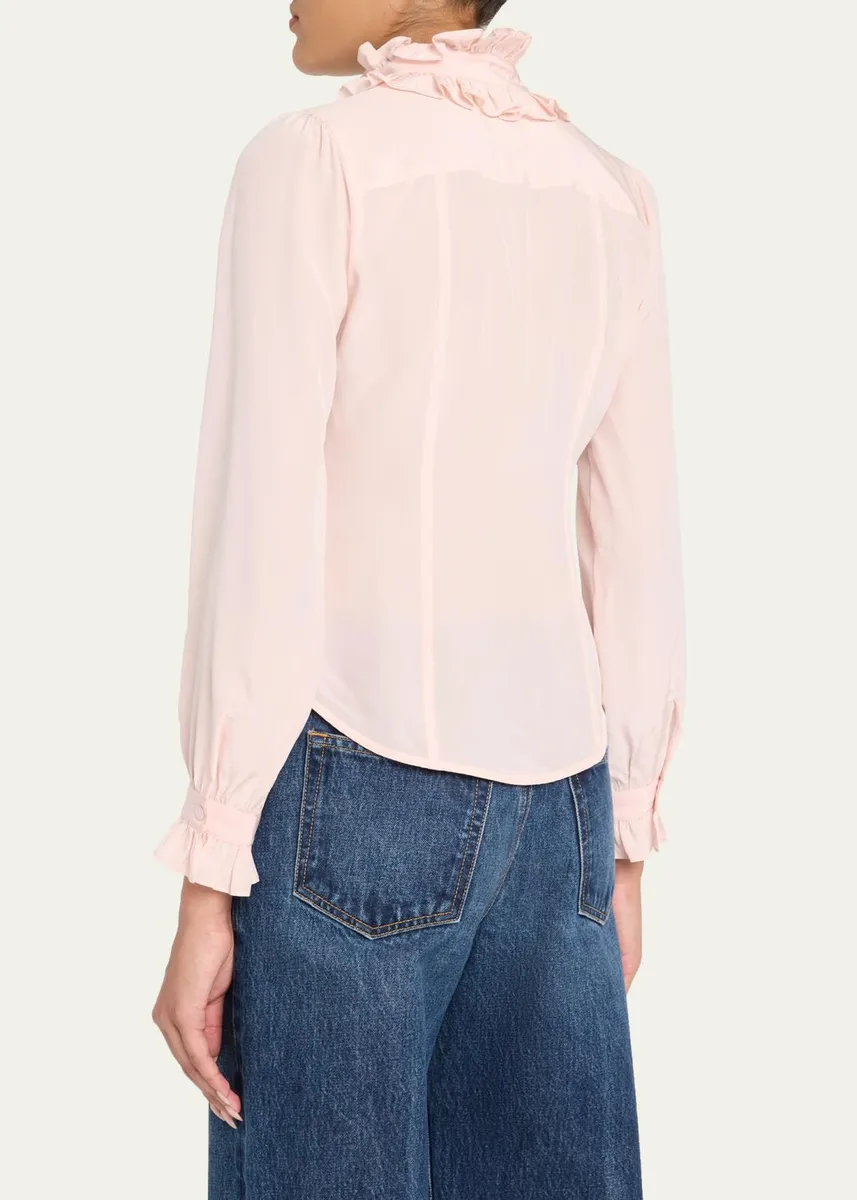 Ulla Johnson Catroux Silk Button-Front Blouse | Thumbnail 3 Ulla Johnson Catroux Silk Button-Front Blouse | Thumbnail 3