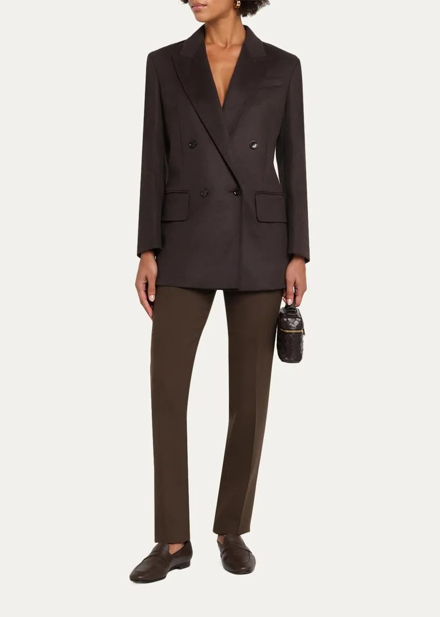 Max Mara Olimpia Brushed Wool Double-Breasted Blazer Jacket | Thumbnail 2 Max Mara Olimpia Brushed Wool Double-Breasted Blazer Jacket | Thumbnail 2