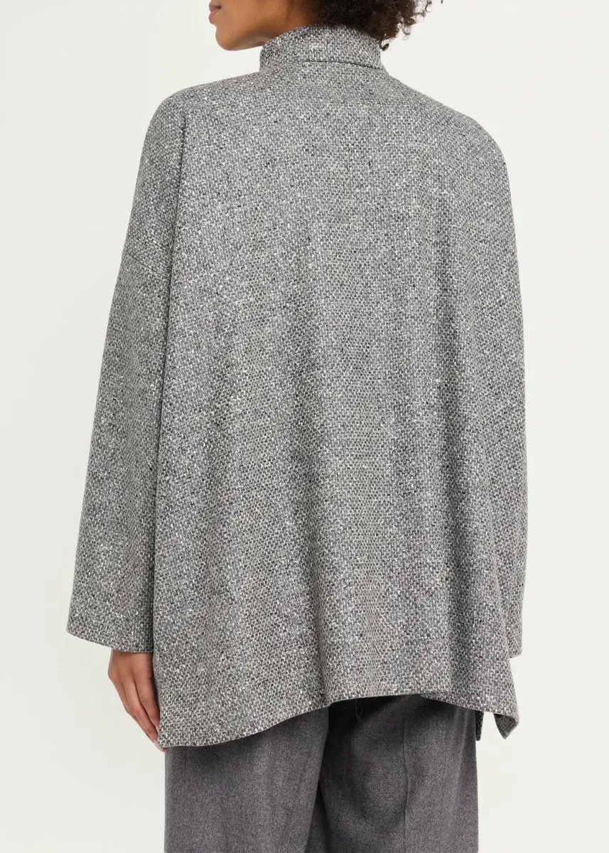 Eskandar Wool Mandarin Coat - Long Length | Thumbnail 3 Eskandar Wool Mandarin Coat - Long Length | Thumbnail 3