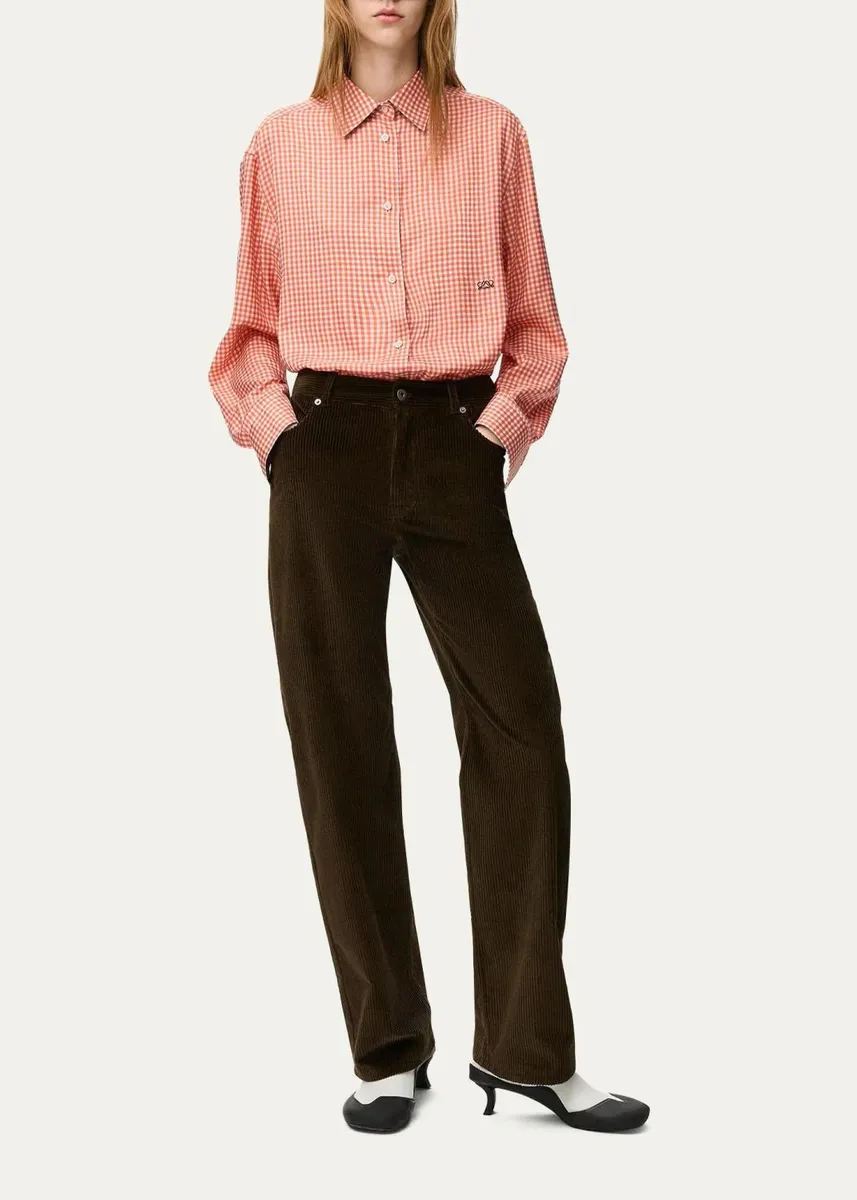 Loewe Mid-Rise Corduroy Straight-Leg Trousers | Thumbnail 2 Loewe Mid-Rise Corduroy Straight-Leg Trousers | Thumbnail 2
