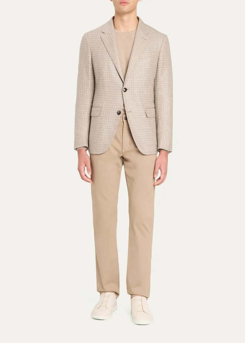Zegna Men's Cashmere Tonal Houndstooth Single-Breasted Sport Coat | Thumbnail 2 Zegna Men's Cashmere Tonal Houndstooth Single-Breasted Sport Coat | Thumbnail 2