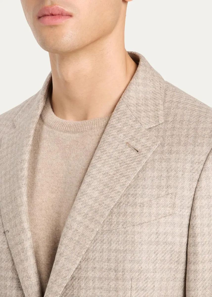 Zegna Men's Cashmere Tonal Houndstooth Single-Breasted Sport Coat | Thumbnail 5 Zegna Men's Cashmere Tonal Houndstooth Single-Breasted Sport Coat | Thumbnail 5