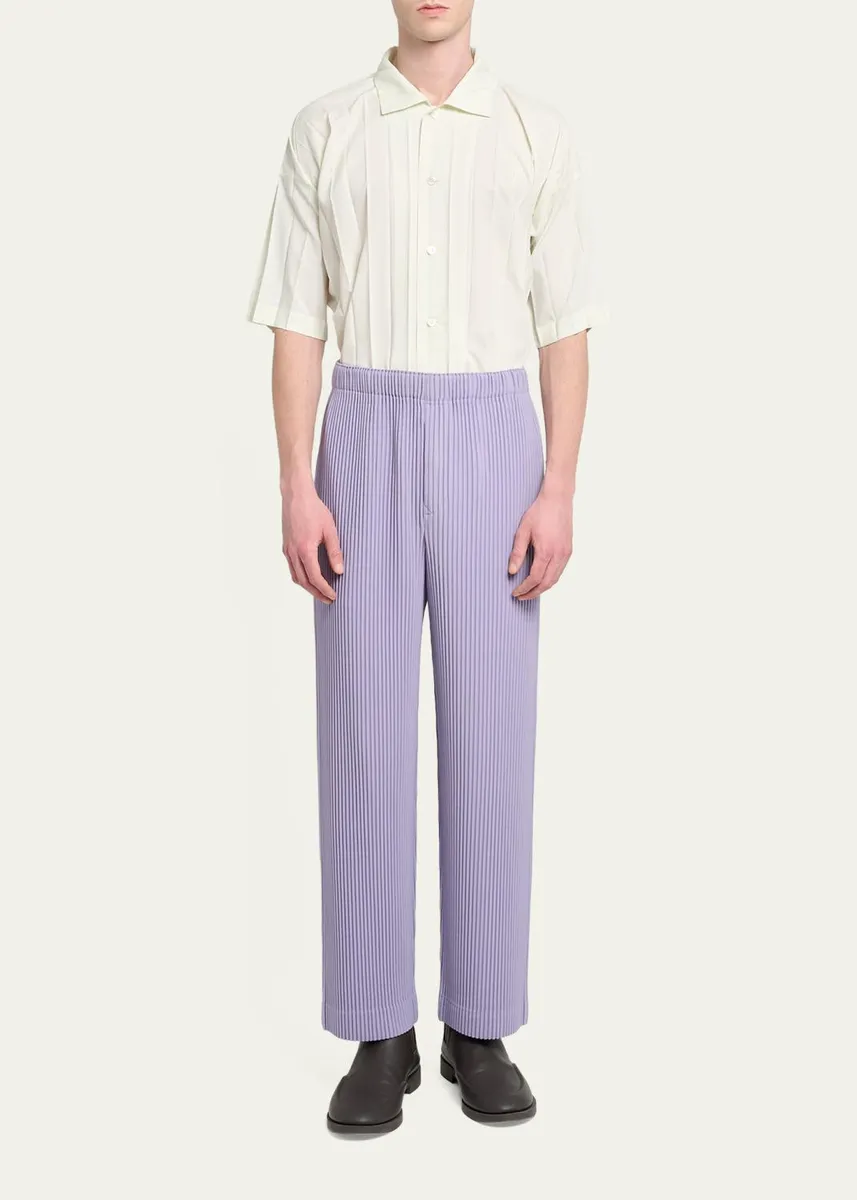 Homme Plissé Issey Miyake Men's Pleated Straight Leg Pull-On Pants | Thumbnail 2 Homme Plissé Issey Miyake Men's Pleated Straight Leg Pull-On Pants | Thumbnail 2