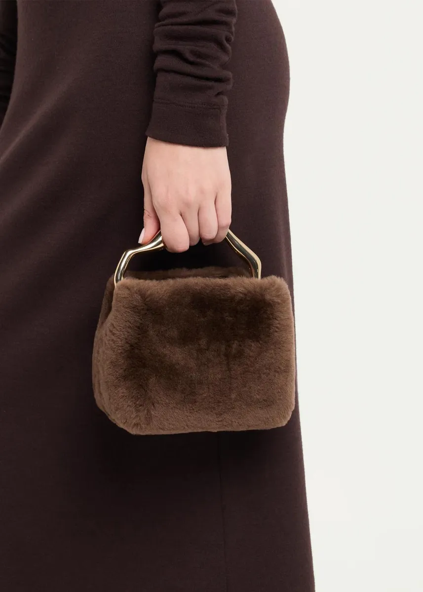 Cult Gaia Solene Mini Sheep Shearling Fur Top-Handle Bag | Thumbnail 2 Cult Gaia Solene Mini Sheep Shearling Fur Top-Handle Bag | Thumbnail 2