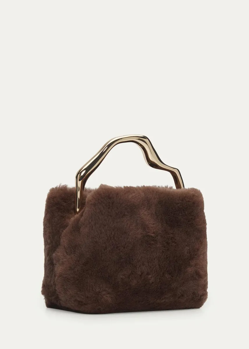 Cult Gaia Solene Mini Sheep Shearling Fur Top-Handle Bag | Thumbnail 3 Cult Gaia Solene Mini Sheep Shearling Fur Top-Handle Bag | Thumbnail 3