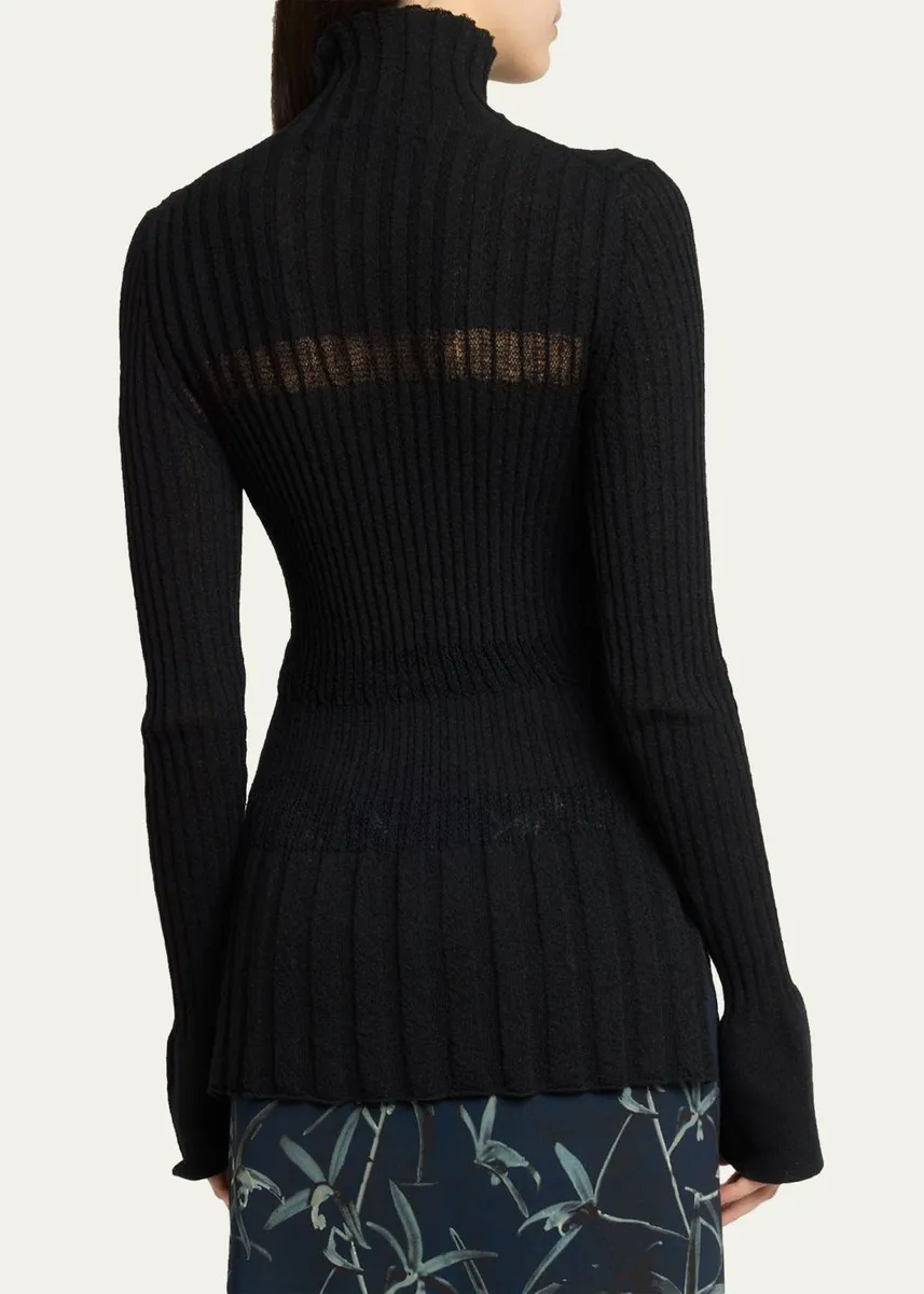Proenza Schouler Rosario Striped Merino Wool Rib Turtleneck Sweater | Thumbnail 3 Proenza Schouler Rosario Striped Merino Wool Rib Turtleneck Sweater | Thumbnail 3