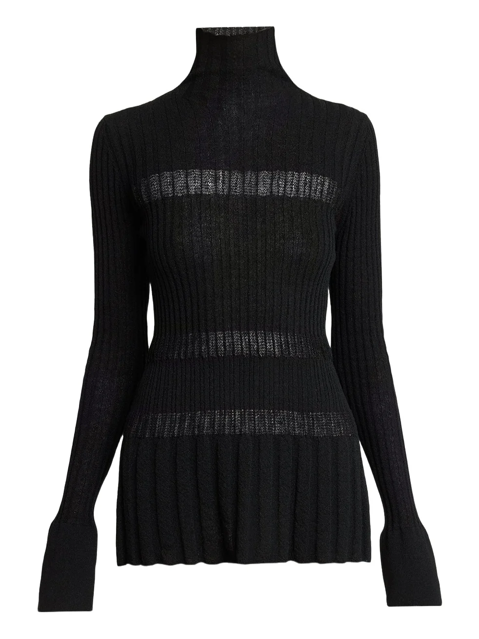 Rosario Striped Merino Wool Rib Turtleneck Sweater Rosario Striped Merino Wool Rib Turtleneck Sweater