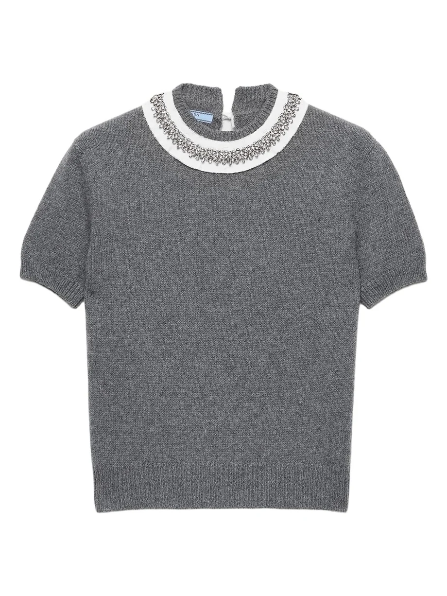 Embellished Short-Sleeve Sweater Embellished Short-Sleeve Sweater