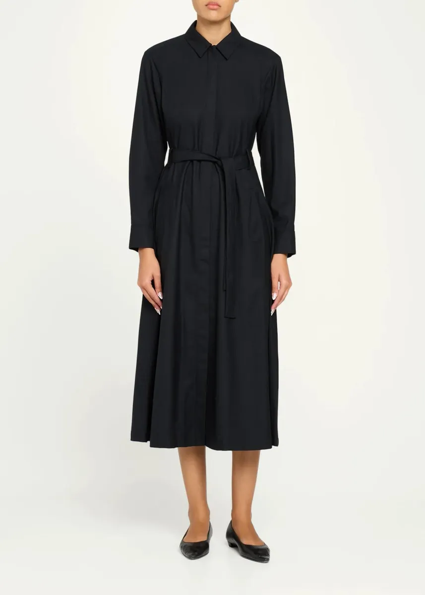 Theory Long-Sleeve Belted Midi Shirtdress | Thumbnail 2 Theory Long-Sleeve Belted Midi Shirtdress | Thumbnail 2