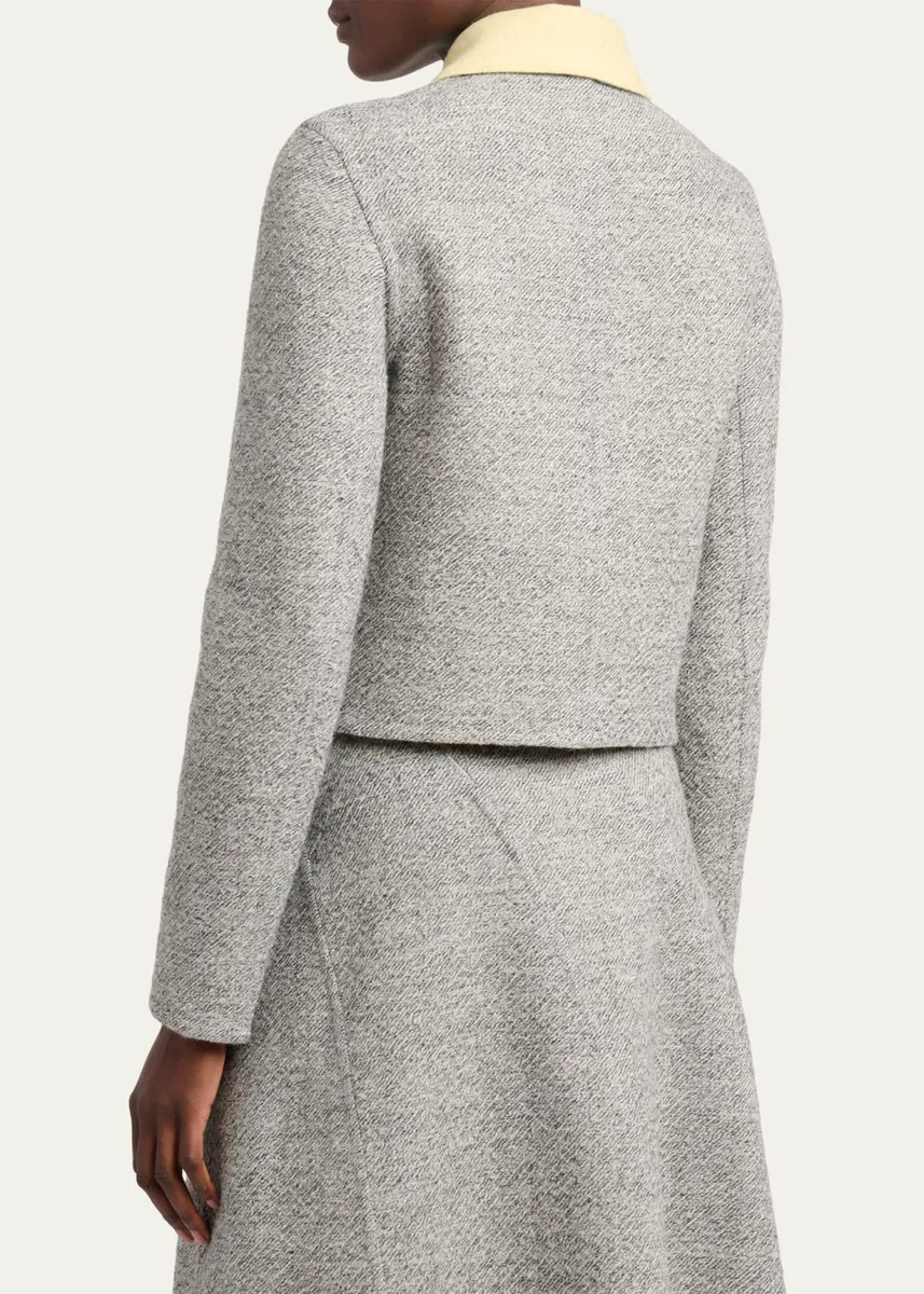 Proenza Schouler Gaelle Contrast-Collar Tweed Single-Breasted Jacket | Thumbnail 3 Proenza Schouler Gaelle Contrast-Collar Tweed Single-Breasted Jacket | Thumbnail 3