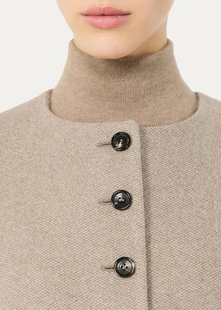 Max Mara Cashmere Single-Breasted Collarless Jacket | Thumbnail 5 Max Mara Cashmere Single-Breasted Collarless Jacket | Thumbnail 5
