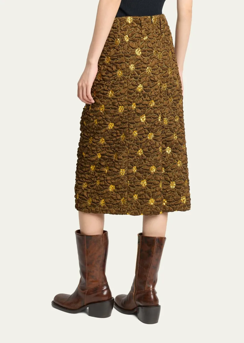Dries Van Noten Floral Jacquard Linen-Blend Midi Skirt | Thumbnail 3 Dries Van Noten Floral Jacquard Linen-Blend Midi Skirt | Thumbnail 3