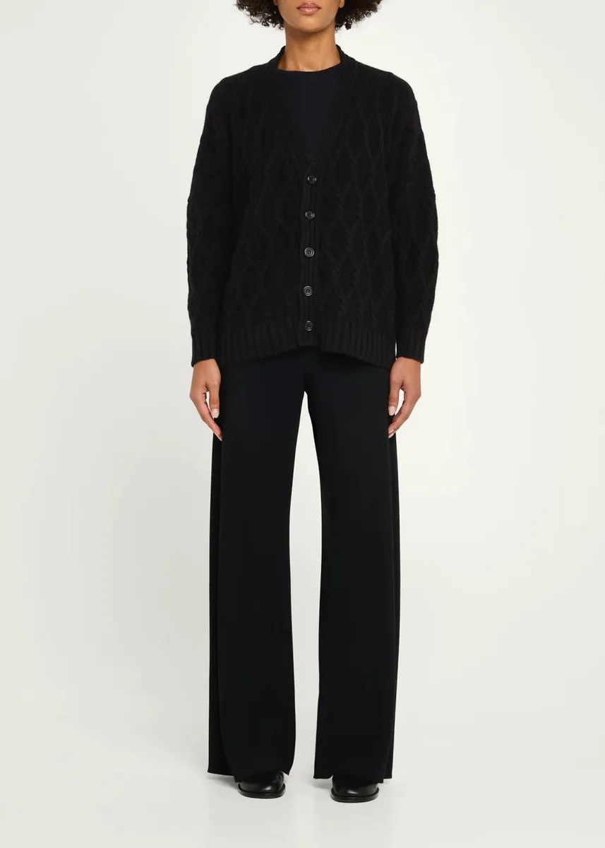 Eskandar Cashmere V-Neck Cardigan - Mid Plus length | Thumbnail 2 Eskandar Cashmere V-Neck Cardigan - Mid Plus length | Thumbnail 2