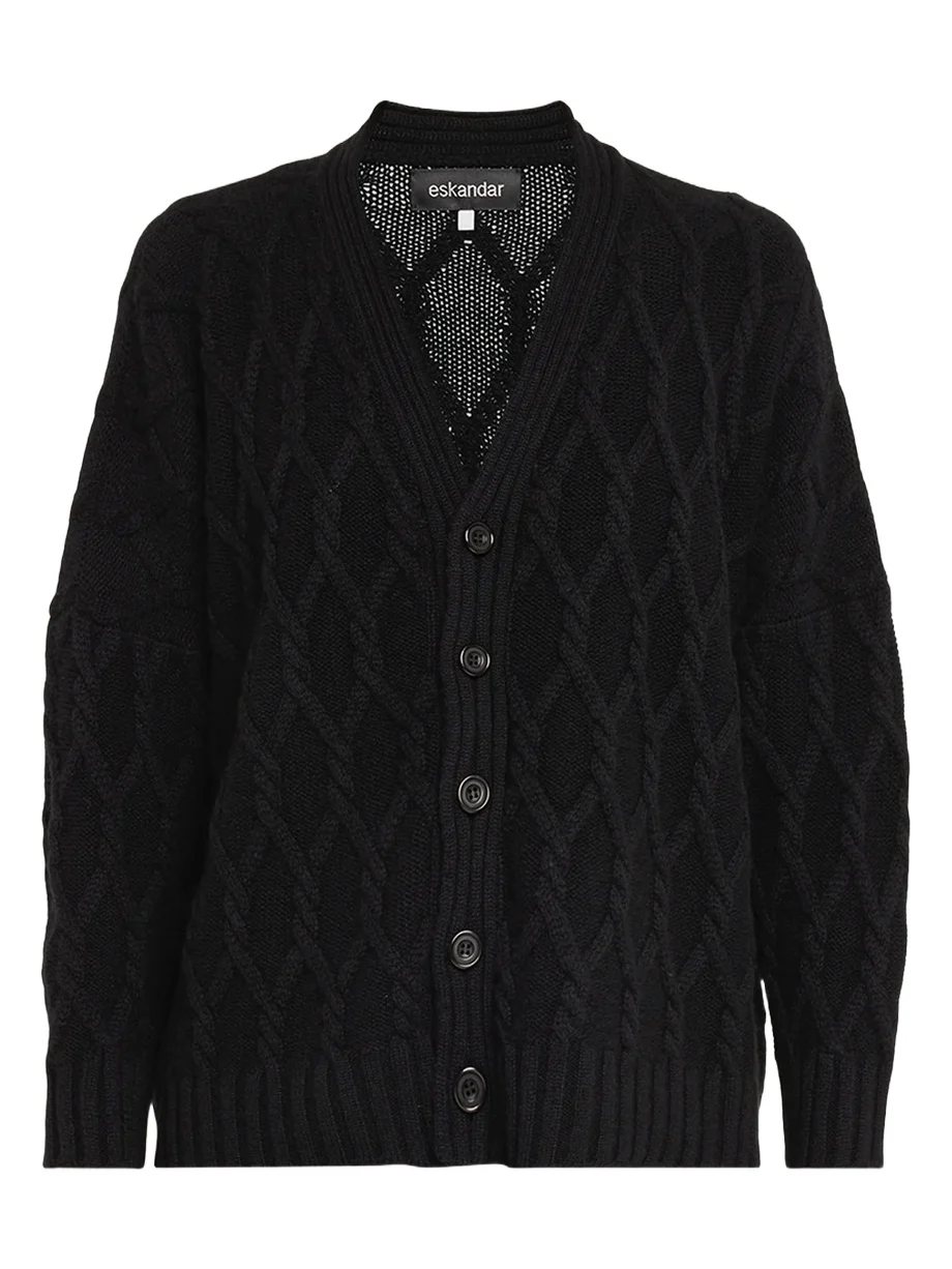 Cashmere V-Neck Cardigan - Mid Plus length