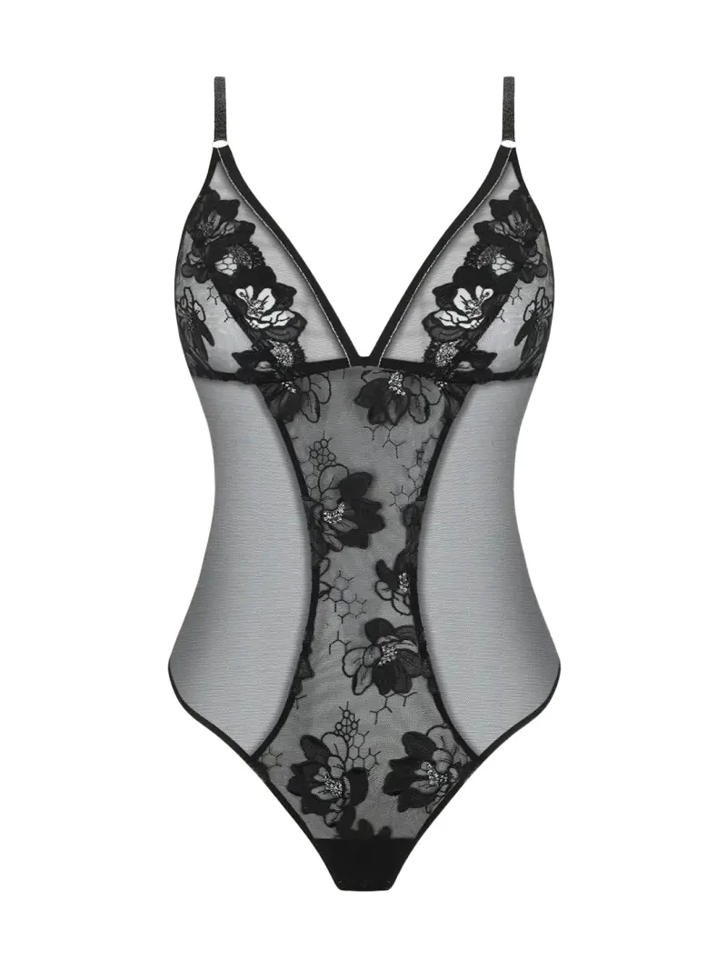 Lise Charmel Cuir Sexy Couture Embroidered Tulle Bodysuit