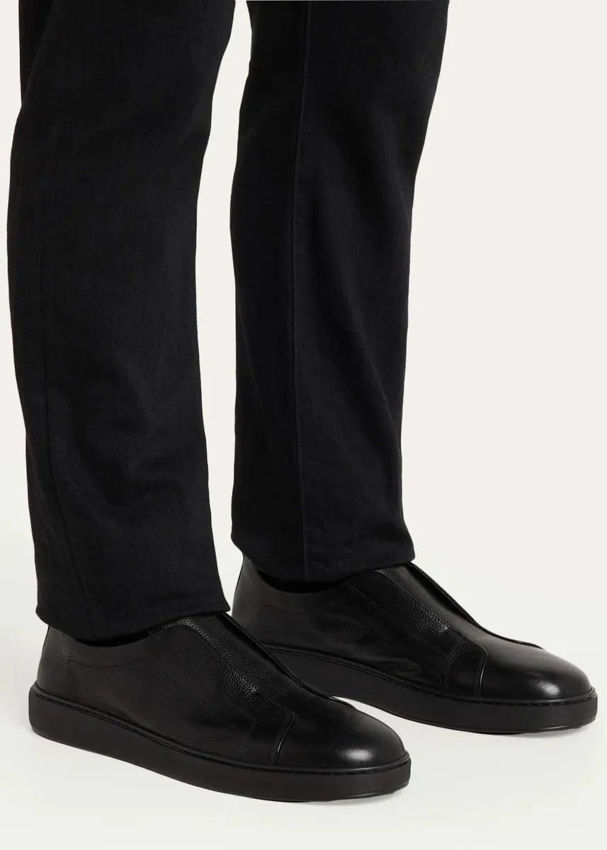 Santoni Men's Victory Deerskin Slip-On Sneakers | Thumbnail 2 Santoni Men's Victory Deerskin Slip-On Sneakers | Thumbnail 2