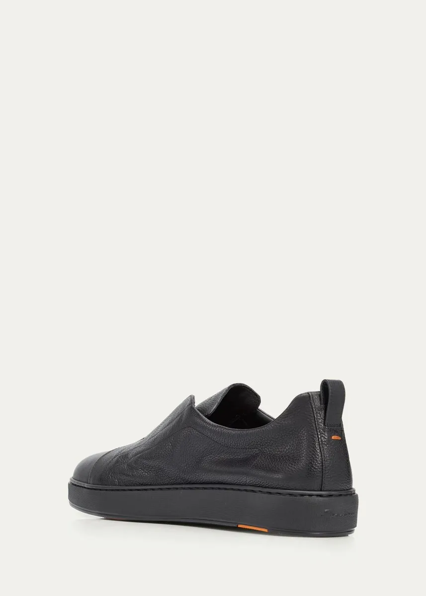 Santoni Men's Victory Deerskin Slip-On Sneakers | Thumbnail 4 Santoni Men's Victory Deerskin Slip-On Sneakers | Thumbnail 4