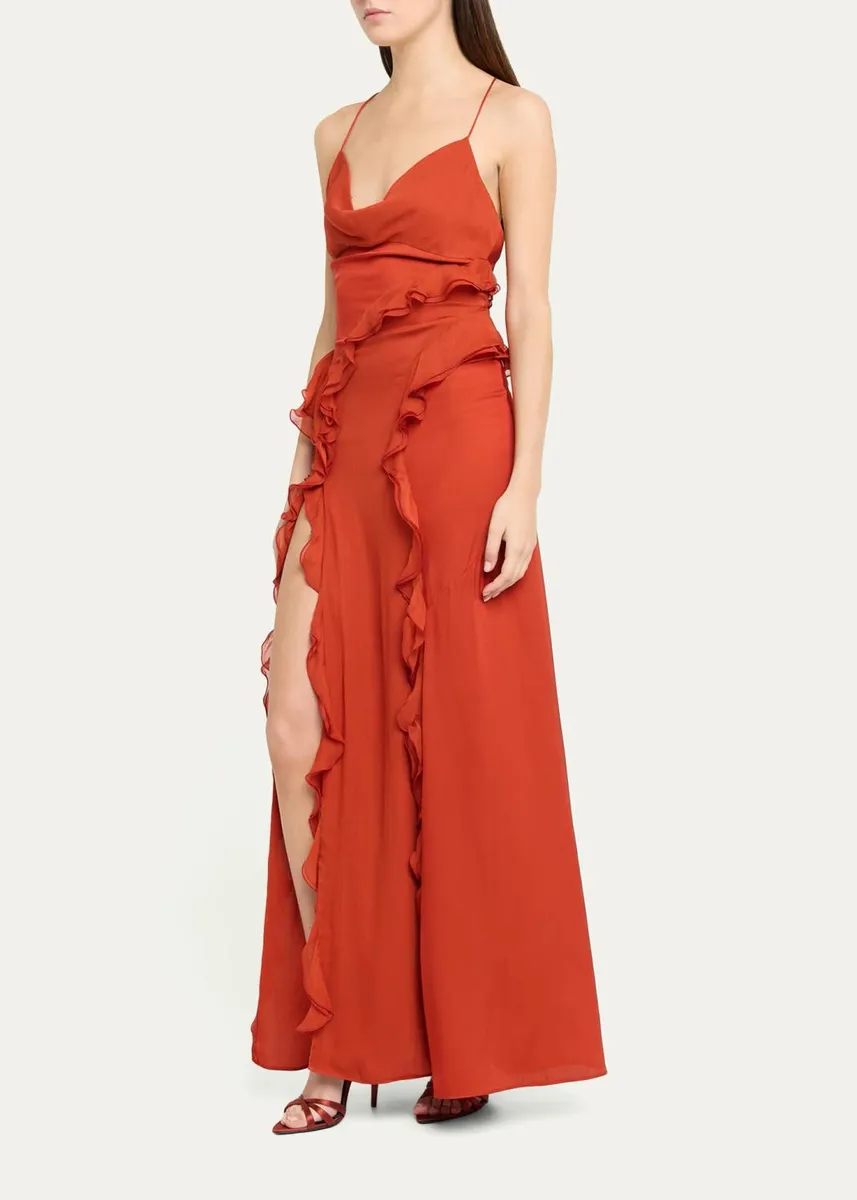 Ronny Kobo Milena Backless Ruffle Chiffon Maxi Dress | Thumbnail 4 Ronny Kobo Milena Backless Ruffle Chiffon Maxi Dress | Thumbnail 4