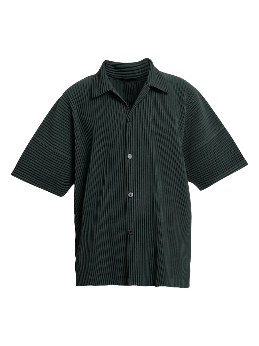 Men's Pleated Short-Sleeve Shirt Men's Pleated Short-Sleeve Shirt