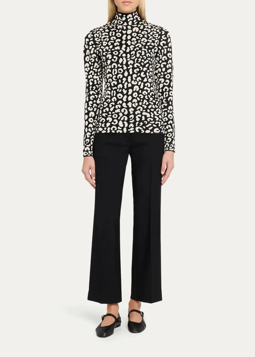 Carolina Herrera Leopard-Print Silke-Blend Turtleneck Sweater | Thumbnail 2