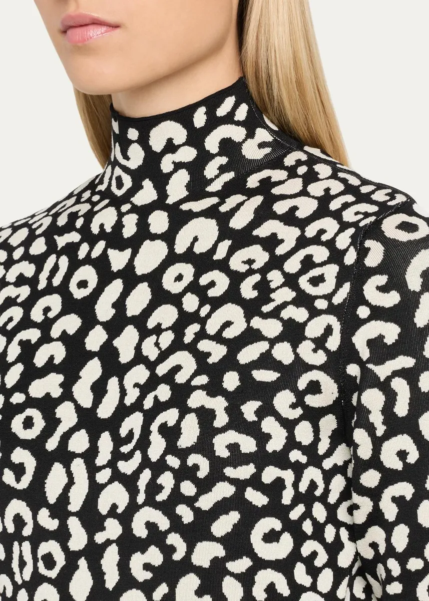 Carolina Herrera Leopard-Print Silke-Blend Turtleneck Sweater | Thumbnail 5