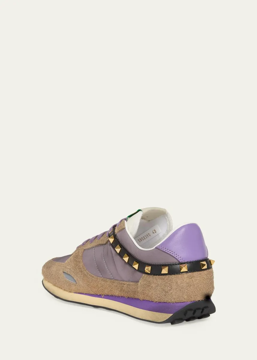 Valentino Garavani Men's Stud Up Crosta Low-Top Sneakers | Thumbnail 4 Valentino Garavani Men's Stud Up Crosta Low-Top Sneakers | Thumbnail 4