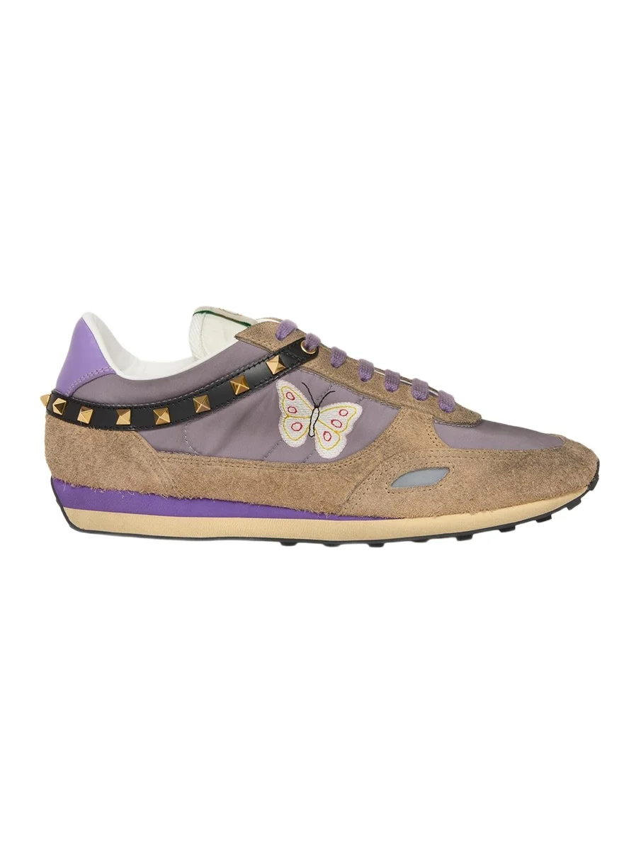 Valentino Garavani Men's Stud Up Crosta Low-Top Sneakers
