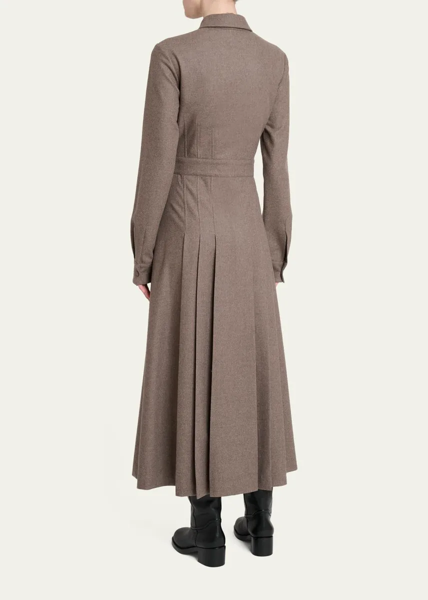 Gabriela Hearst Ethel Cashmere Flannel Long-Sleeve Midi Shirtdress | Thumbnail 3 Gabriela Hearst Ethel Cashmere Flannel Long-Sleeve Midi Shirtdress | Thumbnail 3
