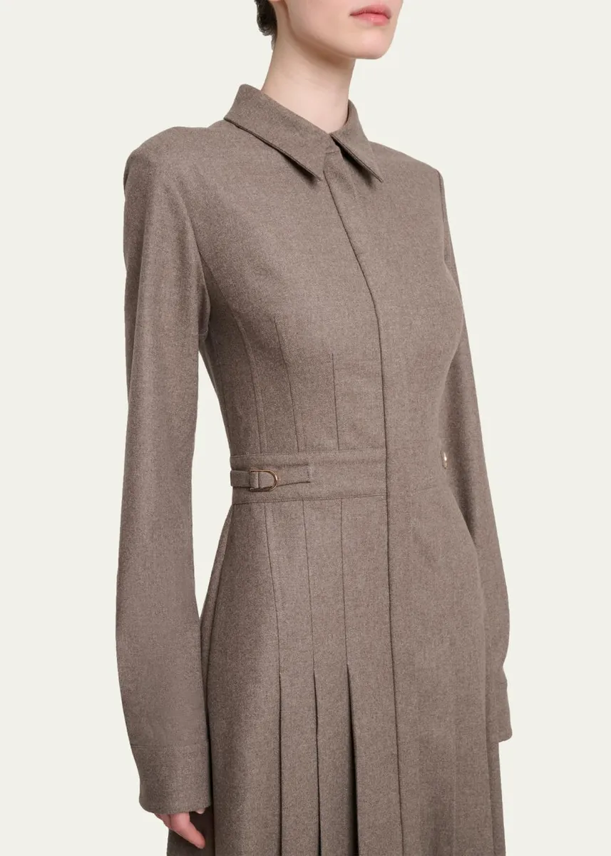 Gabriela Hearst Ethel Cashmere Flannel Long-Sleeve Midi Shirtdress | Thumbnail 5 Gabriela Hearst Ethel Cashmere Flannel Long-Sleeve Midi Shirtdress | Thumbnail 5