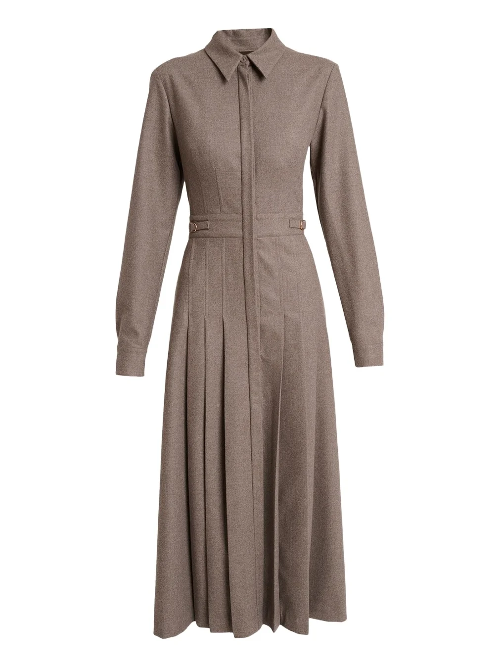 Ethel Cashmere Flannel Long-Sleeve Midi Shirtdress