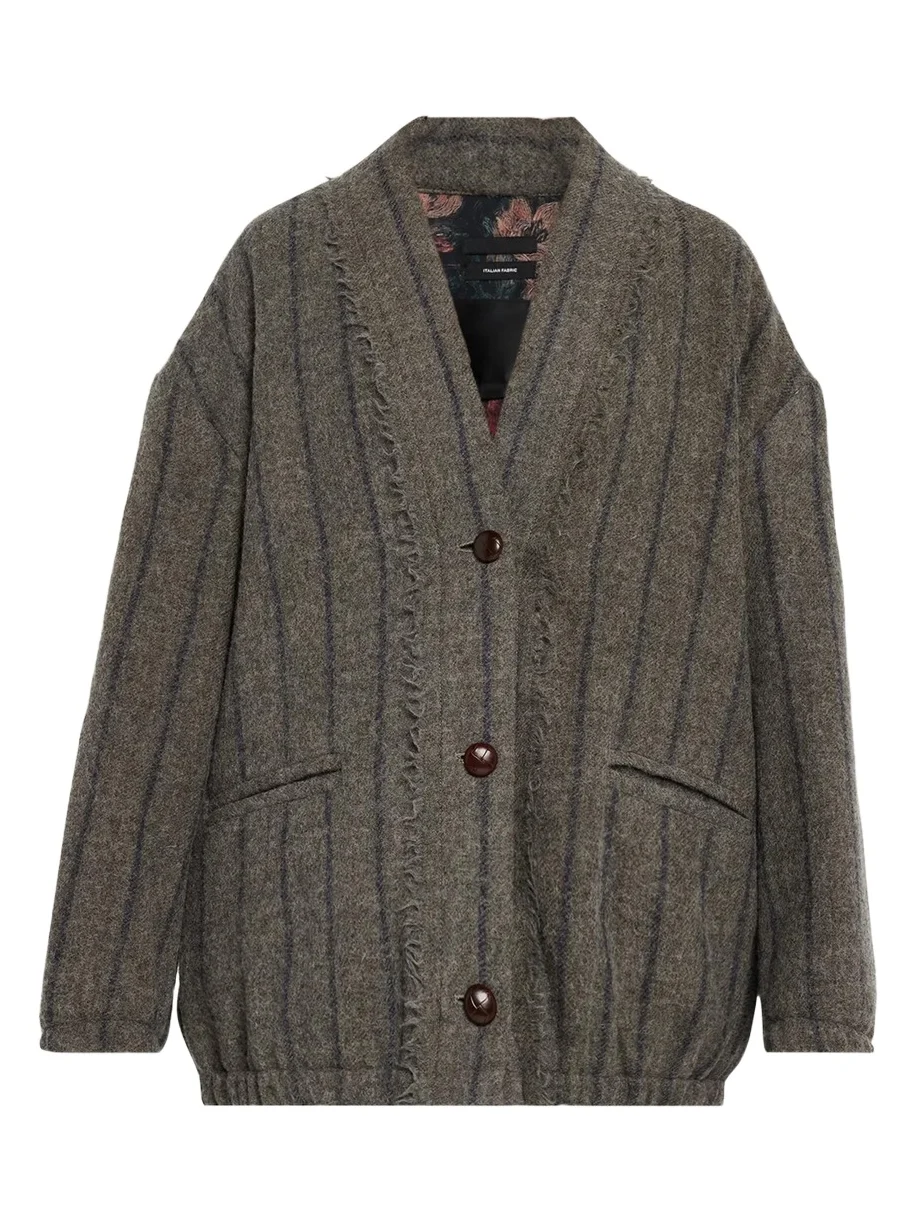 Striped Virgin Wool Cardigan Striped Virgin Wool Cardigan