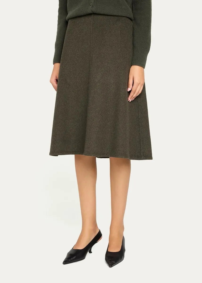 Vince Splittable Wool Knee-Length Skirt | Thumbnail 4 Vince Splittable Wool Knee-Length Skirt | Thumbnail 4