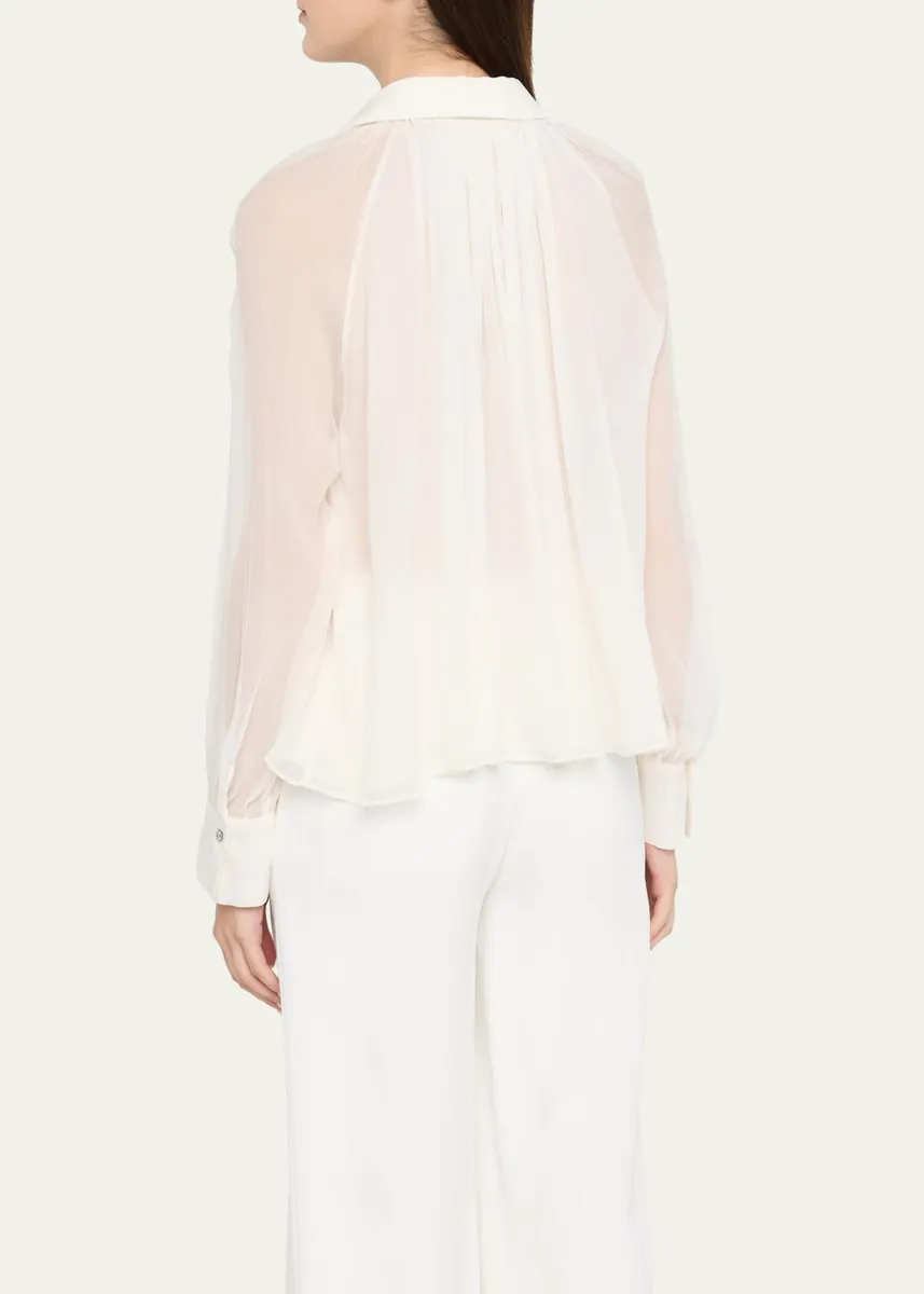 Vince Sheer Gathered Blouse | Thumbnail 3