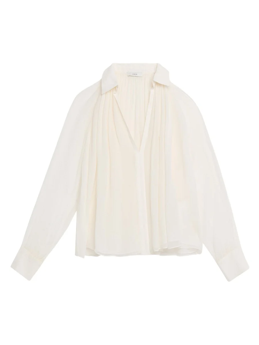 Sheer Gathered Blouse