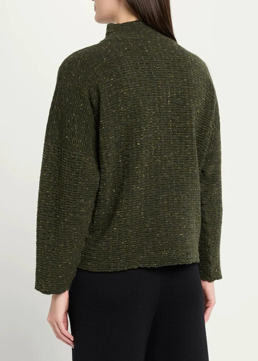 Eskandar 3/4 Width High Neck Cardigan - Mid Length | Thumbnail 3 Eskandar 3/4 Width High Neck Cardigan - Mid Length | Thumbnail 3