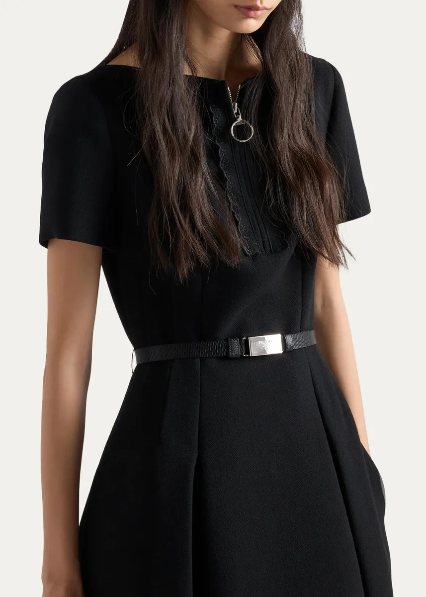 Prada Abiti Wool A-Line Midi Dress | Thumbnail 5 Prada Abiti Wool A-Line Midi Dress | Thumbnail 5
