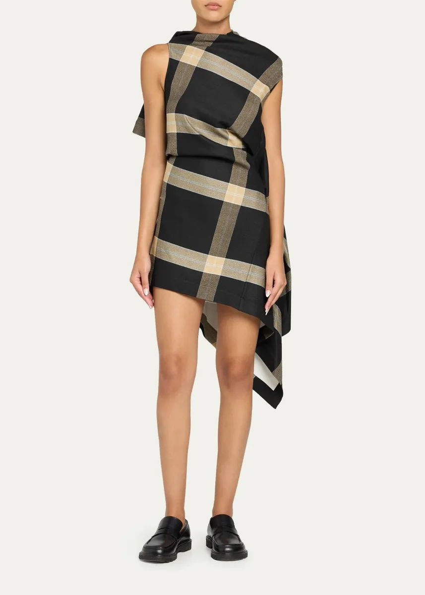 Loewe Draped Check Dress | Thumbnail 2